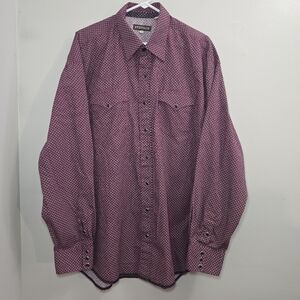 Stetson Shirt Mens Size 2XL Pearl Snap Western Cowboy Rodeo Red Black White